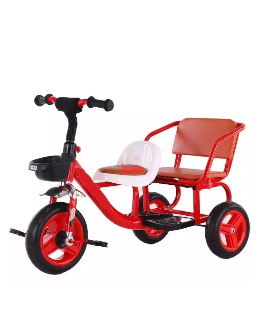 Baby tricycle double outlet seat